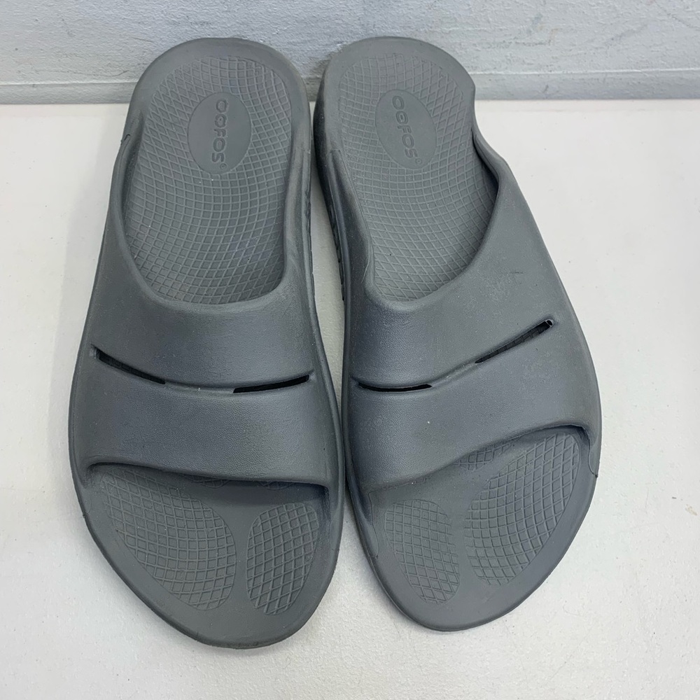 Oofos Ooahh Unisex Slides M8-W10 Gray Comfort Spo… - image 5